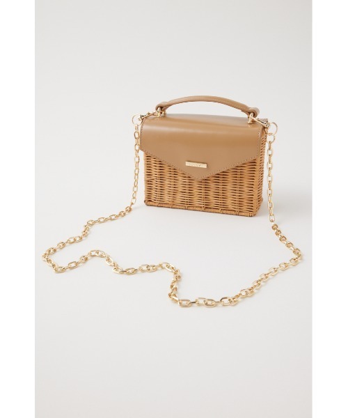 MOUSSY（マウジー）の「SQUARE BASKET バッグ（かごバッグ・レディース・ブラック/ベージュ・FREE）」の4枚目の写真