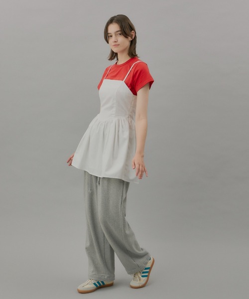 GIUNON（ジウノン）の「hem stitch t-shirt / ヘムステッチTシャツ（Tシャツ/カットソー・レディース・ネイビー/ベージュ/ホワイト/レッド・FREE）」の10枚目の写真