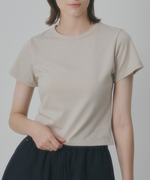 GIUNON（ジウノン）の「hem stitch t-shirt / ヘムステッチTシャツ（Tシャツ/カットソー・レディース・ネイビー/ベージュ/ホワイト/レッド・FREE）」の13枚目の写真