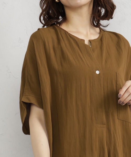 FOUND GOOD(ファウンドグッド)の「レーヨンナイロンスキッパーシャツ(シャツ/ブラウス・レディース・グリーン系5/ホワイト系5/ブラウン系5/ブラック/アイボリー・S/M/L)」の15枚目の写真