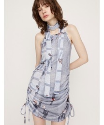 SLY | PHOTO PRINT SHIRRING OP フォト プリント シャーリング ワンピース(ワンピース)