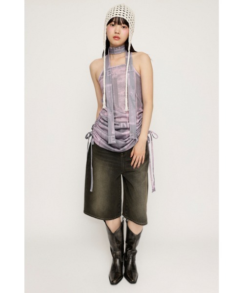 SLY（スライ）の「PHOTO PRINT SHIRRING OP フォト プリント
