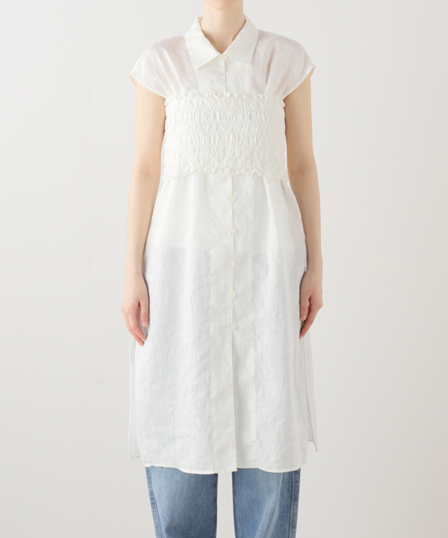 Spick & Span(スピックアンドスパン)の「ビスチェコンビチュニックシャツ(シャツ/ブラウス・レディース・ホワイト/ベージュ・FREE)」の8枚目の写真