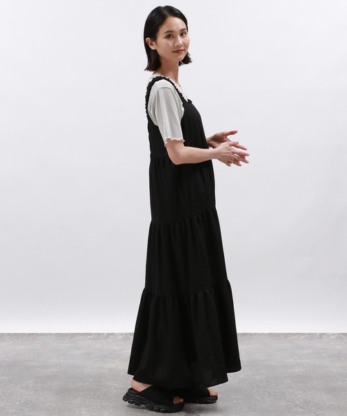 LAKOLE(ラコレ)の「肩フリルドビーワンピース / 126889(ワンピース・レディース・アイボリー/ブラック/ベージュ・MEDIUM/SMALL)」の16枚目の写真