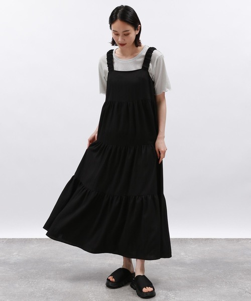 LAKOLE(ラコレ)の「肩フリルドビーワンピース / 126889(ワンピース・レディース・アイボリー/ブラック/ベージュ・MEDIUM/SMALL)」の17枚目の写真