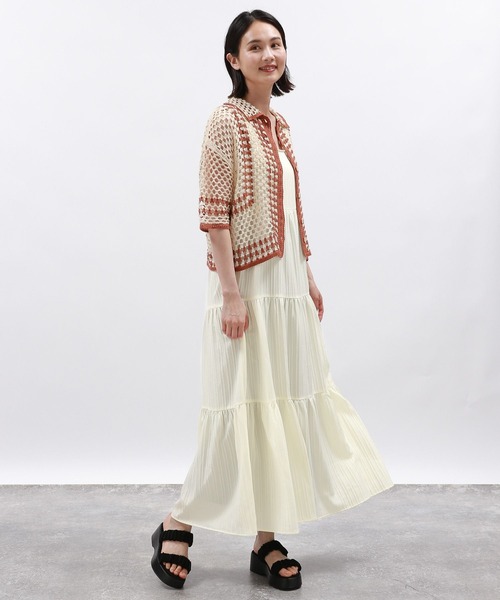 LAKOLE(ラコレ)の「肩フリルドビーワンピース / 126889(ワンピース・レディース・アイボリー/ブラック/ベージュ・MEDIUM/SMALL)」の21枚目の写真