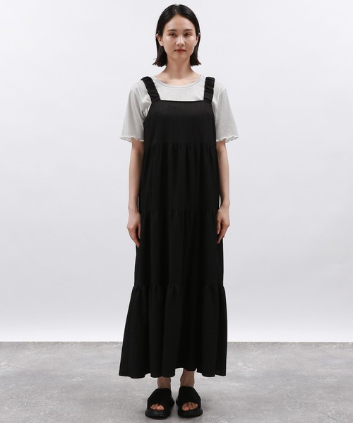 LAKOLE(ラコレ)の「肩フリルドビーワンピース / 126889(ワンピース・レディース・アイボリー/ブラック/ベージュ・MEDIUM/SMALL)」の5枚目の写真