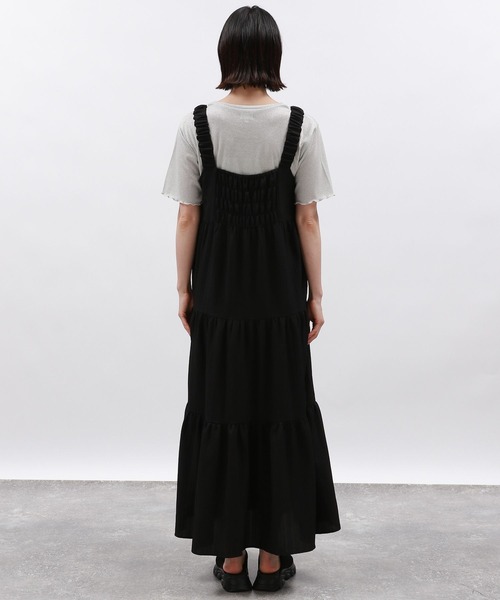 LAKOLE(ラコレ)の「肩フリルドビーワンピース / 126889(ワンピース・レディース・アイボリー/ブラック/ベージュ・MEDIUM/SMALL)」の7枚目の写真