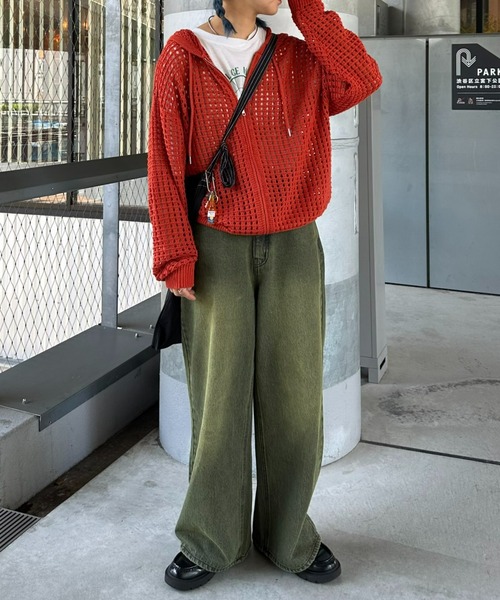 CIAOPANIC TYPY(チャオパニックティピー)の「【UNISEX】メッシュパーカー(パーカー・メンズ・アイボリー/モスグリーン/ネイビー/オレンジ・MEDIUM/LARGE)」の11枚目の写真