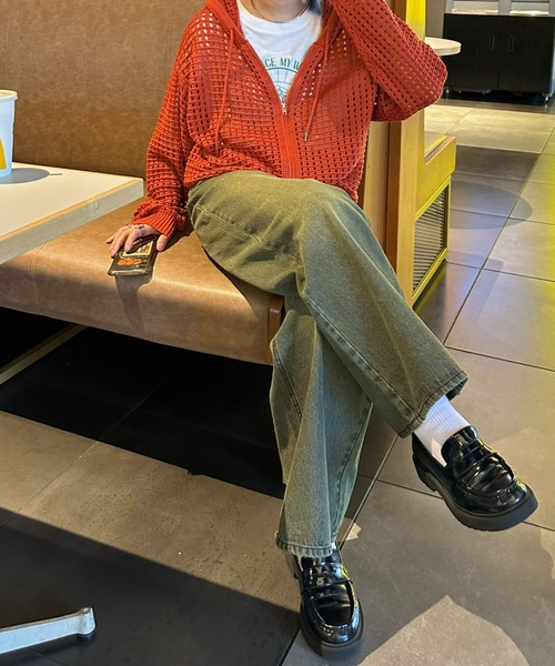 CIAOPANIC TYPY(チャオパニックティピー)の「【UNISEX】メッシュパーカー(パーカー・メンズ・アイボリー/モスグリーン/ネイビー/オレンジ・MEDIUM/LARGE)」の10枚目の写真