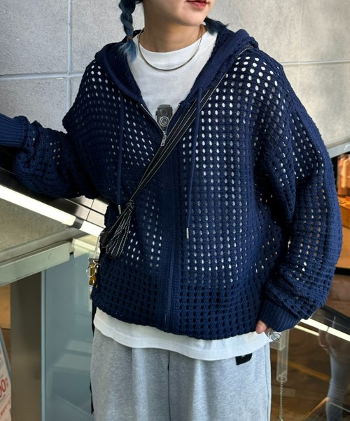 CIAOPANIC TYPY(チャオパニックティピー)の「【UNISEX】メッシュパーカー(パーカー・メンズ・アイボリー/モスグリーン/ネイビー/オレンジ・MEDIUM/LARGE)」の14枚目の写真