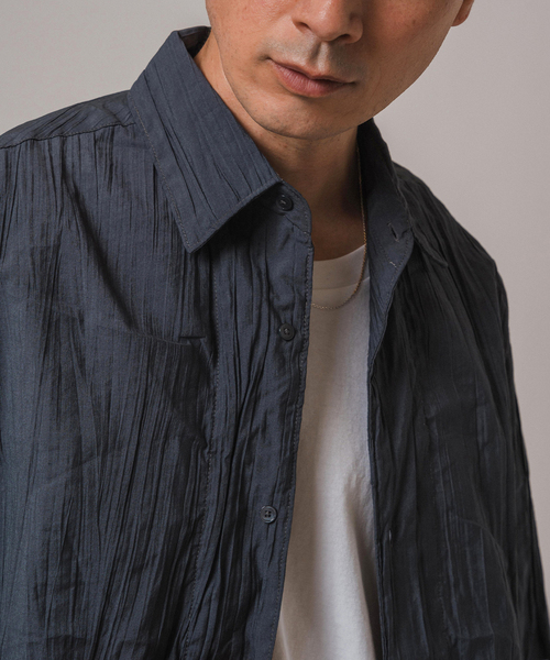 EDIFICE（エディフィス）の「クリンクル ローン オープンカラー半袖シャツ（シャツ/ブラウス・メンズ・サックスブルー/ネイビー/チャコールグレー/オレンジ系その他・SMALL/MEDIUM/LARGE）」の14枚目の写真