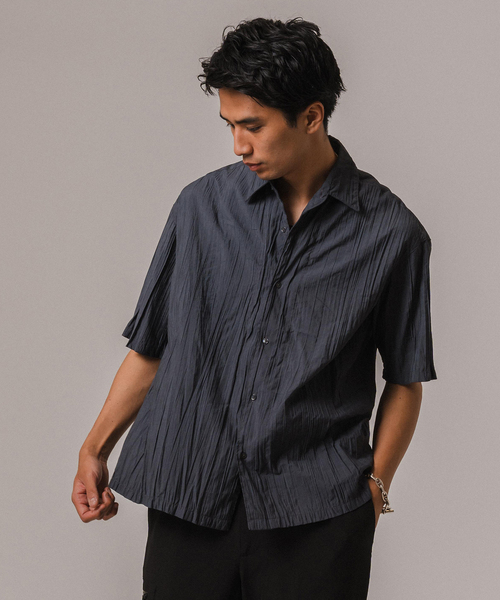 EDIFICE（エディフィス）の「クリンクル ローン オープンカラー半袖シャツ（シャツ/ブラウス・メンズ・サックスブルー/ネイビー/チャコールグレー/オレンジ系その他・SMALL/MEDIUM/LARGE）」の18枚目の写真