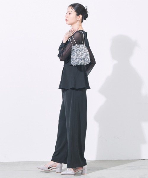 Cupid Heart(キューピッドハート)の「【Cupid Heart】結婚式用!巾着風スパンコールパーティーバッグ(ショルダーバッグ・レディース・グレー系その他/マルチ/シルバー/ブラック・MEDIUM)」の22枚目の写真