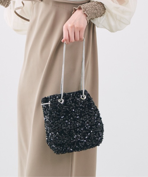 Cupid Heart(キューピッドハート)の「【Cupid Heart】結婚式用!巾着風スパンコールパーティーバッグ(ショルダーバッグ・レディース・グレー系その他/マルチ/シルバー/ブラック・MEDIUM)」の18枚目の写真