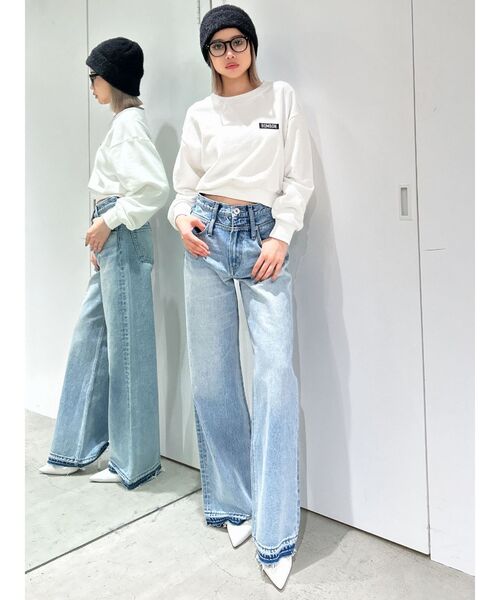 GYDA(ジェイダ)の「DRINK BOXロゴショートスウェットトップス(スウェット・レディース・ブラック/ベージュ/オフホワイト・FREE)」の9枚目の写真