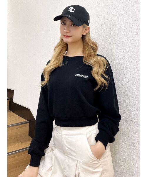 GYDA(ジェイダ)の「DRINK BOXロゴショートスウェットトップス(スウェット・レディース・ブラック/ベージュ/オフホワイト・FREE)」の10枚目の写真