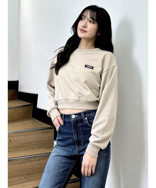 GYDA(ジェイダ)の「DRINK BOXロゴショートスウェットトップス(スウェット・レディース・ブラック/ベージュ/オフホワイト・FREE)」の15枚目の写真
