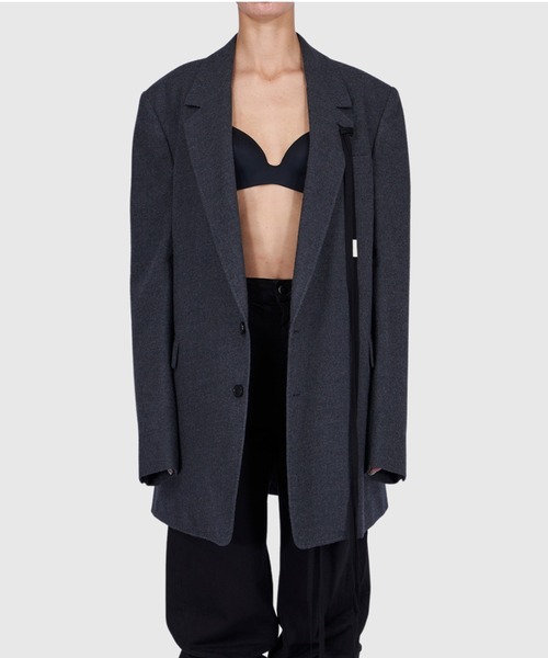Ann DEMEULEMEESTER(アンドゥムルメステール)の「ANN DEMEULEMEESTER AGNES SLOUCHY JACKET(テーラードジャケット・レディース・ダークグレー・38/40)」の1枚目の写真