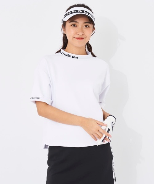 FILA GOLF(フィラゴルフ )の「【FILA GOLF/フィラゴルフ】レディース半袖モックネックシャツ ゴルフ(Tシャツ/カットソー・レディース・ホワイト/ブラック/グリーン/ベージュ・X-LARGE/LARGE/MEDIUM)」の2枚目の写真