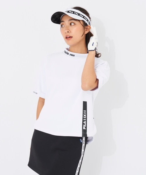 FILA GOLF(フィラゴルフ )の「【FILA GOLF/フィラゴルフ】レディース半袖モックネックシャツ ゴルフ(Tシャツ/カットソー・レディース・ホワイト/ブラック/グリーン/ベージュ・X-LARGE/LARGE/MEDIUM)」の6枚目の写真