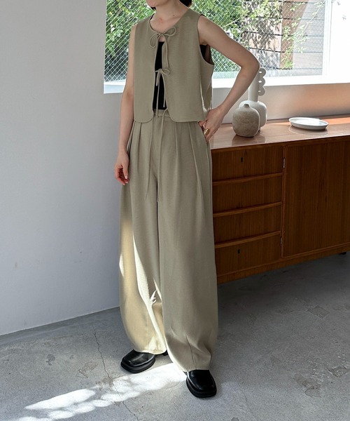 feepur（フェピュール）の「【セットアップ可】コンフォートツイードリボンベスト（ベスト・レディース・ベージュ/グレー/アイボリー/ブラウン・MEDIUM）」の21枚目の写真