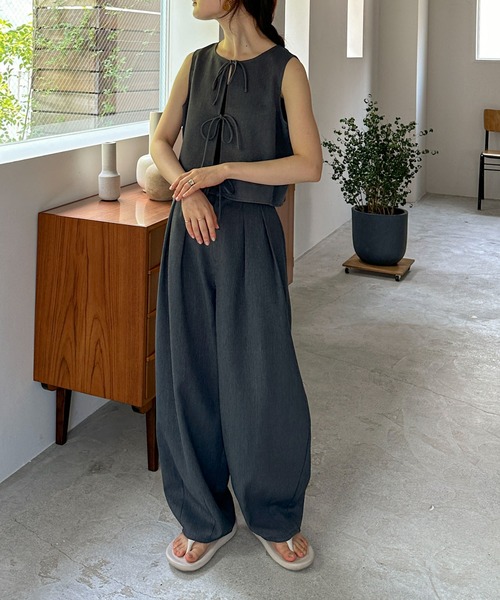 feepur（フェピュール）の「【セットアップ可】コンフォートツイードリボンベスト（ベスト・レディース・ベージュ/グレー/アイボリー/ブラウン・MEDIUM）」の13枚目の写真