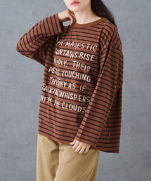 CUBE SUGAR（キューブシュガー）の「21/-ボーダーロゴプリントロンT（Tシャツ/カットソー）」