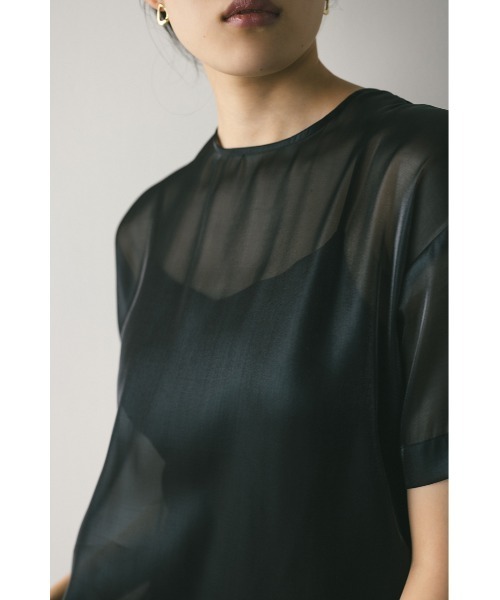 ▼シンプルトップス▼500 セール】メタリックシアートップ（Tシャツ/カットソー