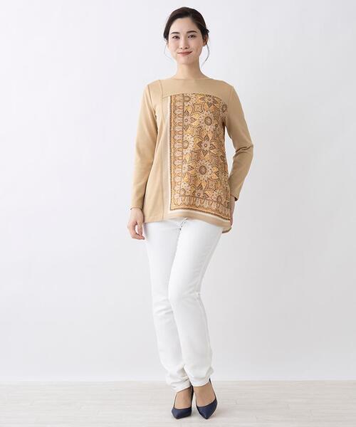 Leilian(レリアン)の「切替えハイゲージニットプルオーバー(ニット/セーター・レディース・ベージュ・13/9)」の9枚目の写真