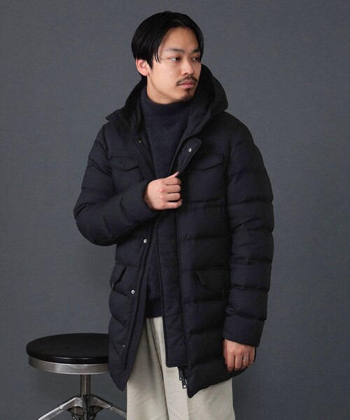 HERNO（ヘルノ）の「HERNO / 別注 4ポケット フーデッド ダウンコート（ダウンジャケット/コート・メンズ・ブラック/ネイビー・46/48/50/52）」の5枚目の写真