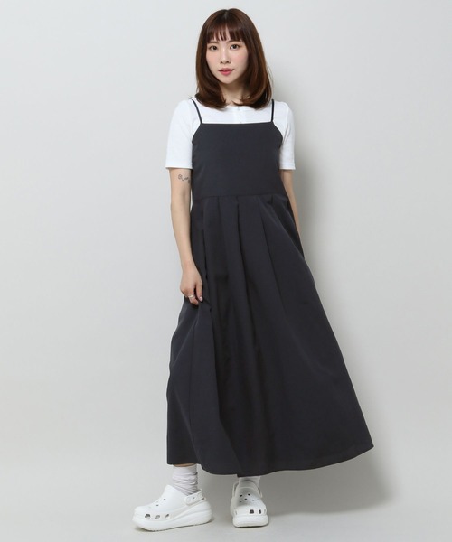 3.3 Field Trip （3.3フィールドトリップ）の「3.3 Field Trip／タックキャミロングワンピース（ワンピース・レディース・ホワイト/ブラック/ブルー・FREE）」の4枚目の写真