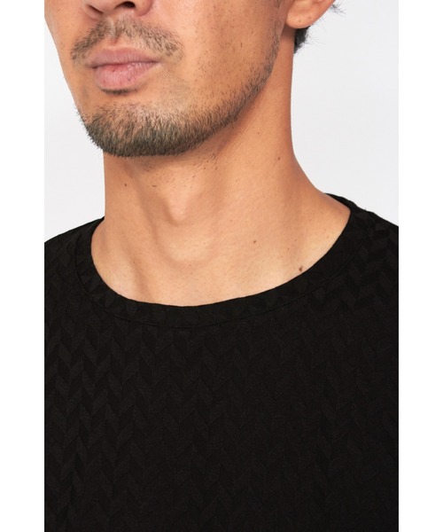 HIGH STREET(ハイストリート)の「HIGH STREET∴ヘリンボンJQ長袖クルーネックカットソー(Tシャツ/カットソー・メンズ・ブラック/ホワイト・M/L/LL)」の14枚目の写真