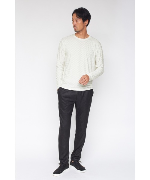 HIGH STREET(ハイストリート)の「HIGH STREET∴ヘリンボンJQ長袖クルーネックカットソー(Tシャツ/カットソー・メンズ・ブラック/ホワイト・M/L/LL)」の10枚目の写真