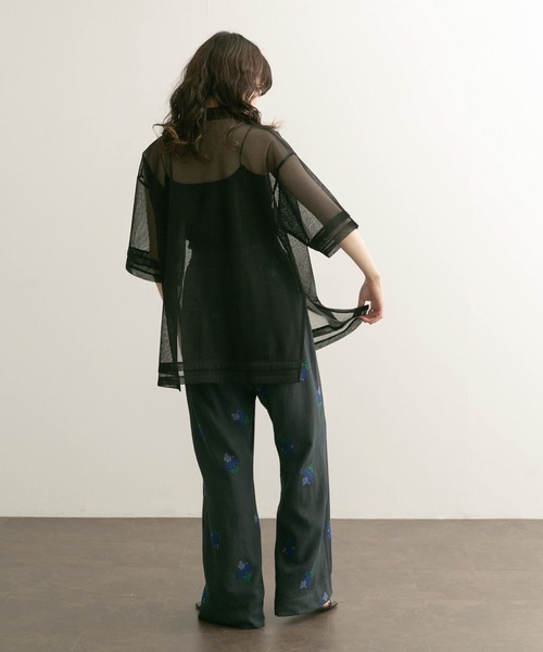 KBF（ケイビーエフ）の「ハーフZIPメッシュプルオーバー（シャツ/ブラウス・レディース・ボルドー/ブラック/アイボリー・ONE）」の17枚目の写真