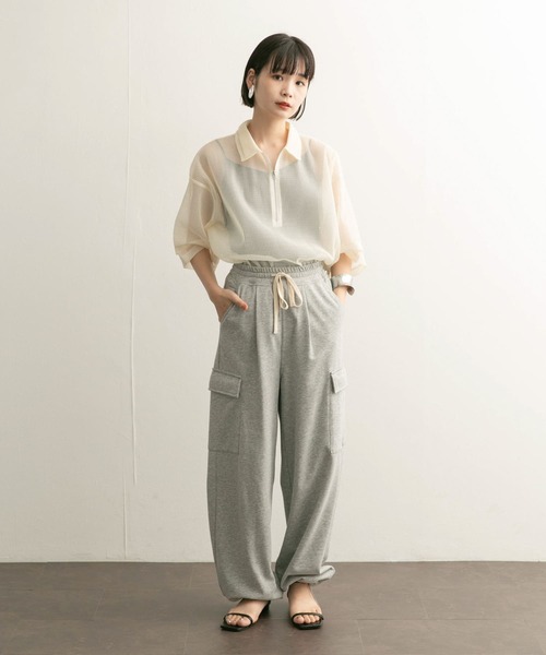 KBF（ケイビーエフ）の「ハーフZIPメッシュプルオーバー（シャツ/ブラウス・レディース・ボルドー/ブラック/アイボリー・ONE）」の20枚目の写真