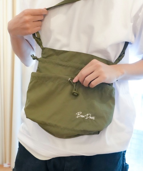 BEN DAVIS（ベンデイビス）の「【BEN DAVIS/ベンデイビス】ナイロン巾着2WAYミニショルダーバッグ BDW-8358（ショルダーバッグ・メンズ・ブラック/カーキ/オフホワイト/ベージュ・FREE）」の14枚目の写真