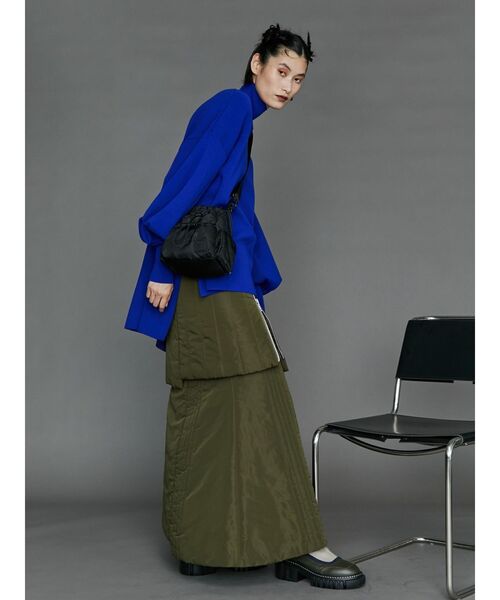 UN3D.（アンスリード）の「PADDED ZIP LAYERED SK / パテッドジップレイヤードスカート（スカート・レディース・ブラック/カーキ・36/38）」の14枚目の写真