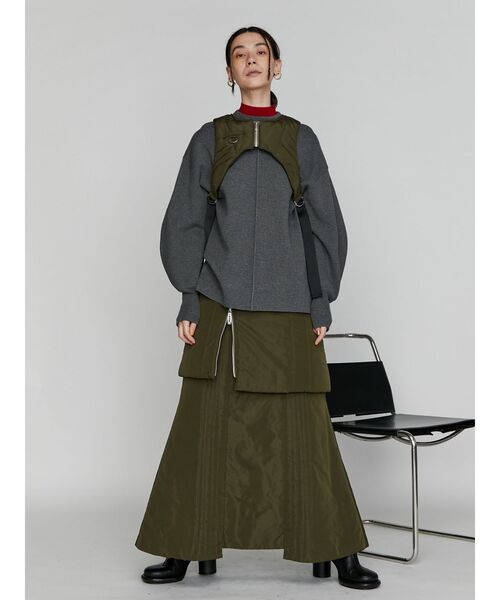 UN3D.（アンスリード）の「PADDED ZIP LAYERED SK / パテッドジップレイヤードスカート（スカート・レディース・ブラック/カーキ・36/38）」の22枚目の写真