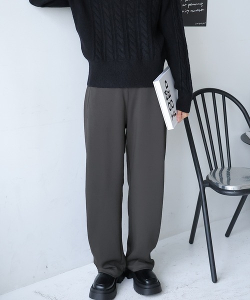 Girly Doll（ガーリードール）の「ダンボールニットカーブパンツ（その他パンツ・レディース・チャコール/アイボリー/ブラック・F）」の13枚目の写真
