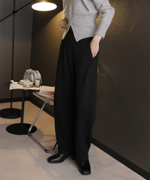 Girly Doll（ガーリードール）の「ダンボールニットカーブパンツ（その他パンツ・レディース・チャコール/アイボリー/ブラック・F）」の22枚目の写真