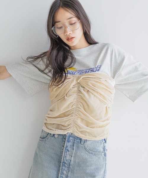 LOWRYS FARM(ローリーズファーム)の「ベロアビスチェ 135795(ベスト・レディース・ブラック/ブラウン/ベージュ・FREE)」の1枚目の写真