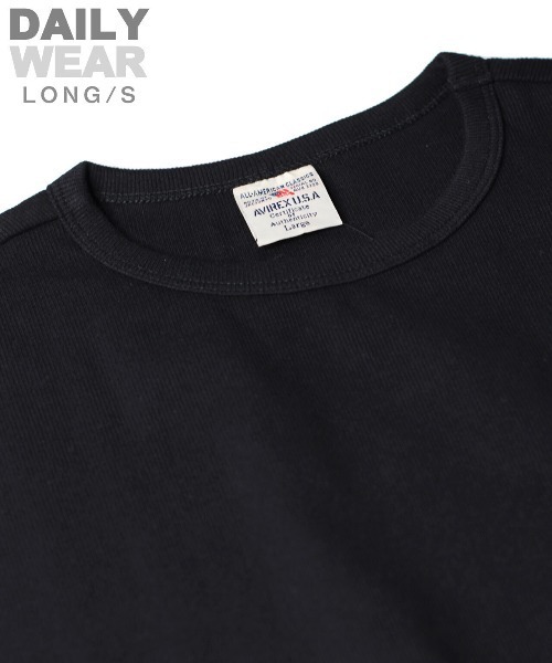 AVIREX（アヴィレックス）の「《DAILY/デイリー》RIB LONGSLEEVE CREW NECK T-SHIRT / リブ 長袖 クルーネック Tシャツ デイリーウェア / AVIREX / アヴィレックス（Tシャツ/カットソー・メンズ・ロイヤルブルー/チャコール/グレー/ホワイト/ブラック・SMALL/X-LARGE/LARGE/MEDIUM）」の9枚目の写真
