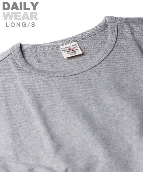 AVIREX（アヴィレックス）の「《DAILY/デイリー》RIB LONGSLEEVE CREW NECK T-SHIRT / リブ 長袖 クルーネック Tシャツ デイリーウェア / AVIREX / アヴィレックス（Tシャツ/カットソー・メンズ・ロイヤルブルー/チャコール/グレー/ホワイト/ブラック・SMALL/X-LARGE/LARGE/MEDIUM）」の14枚目の写真