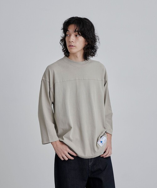 coen(コーエン)の「USAコットンピグメントフットボールTシャツ(Tシャツ/カットソー・メンズ・ダークグレー/ベージュ/ケリーグリーン・M/L/XL)」の20枚目の写真