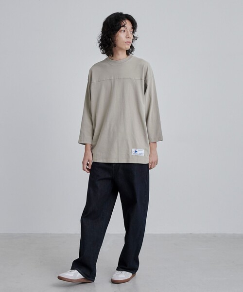 coen(コーエン)の「USAコットンピグメントフットボールTシャツ(Tシャツ/カットソー・メンズ・ダークグレー/ベージュ/ケリーグリーン・M/L/XL)」の21枚目の写真