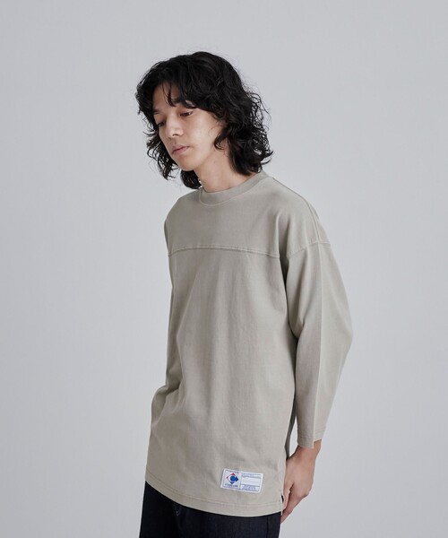 coen(コーエン)の「USAコットンピグメントフットボールTシャツ(Tシャツ/カットソー・メンズ・ダークグレー/ベージュ/ケリーグリーン・M/L/XL)」の22枚目の写真