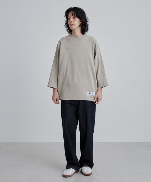 coen(コーエン)の「USAコットンピグメントフットボールTシャツ(Tシャツ/カットソー・メンズ・ダークグレー/ベージュ/ケリーグリーン・M/L/XL)」の4枚目の写真
