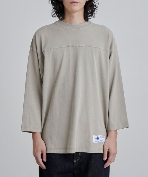 coen(コーエン)の「USAコットンピグメントフットボールTシャツ(Tシャツ/カットソー・メンズ・ダークグレー/ベージュ/ケリーグリーン・M/L/XL)」の8枚目の写真