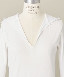 conte〈コンテ〉 コットン シアー フーデッドカットソー conte＞コットン シアー フーデッドカットソー